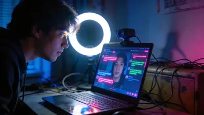 深夜の配信環境を表す室内イメージ
